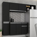 Armário De Cozinha 4 Peças Petra Preto - Móveis Arapongas