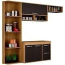 Armário De Cozinha Linda 4 Peças 3 Portas Terraro/ Preto - At. Home